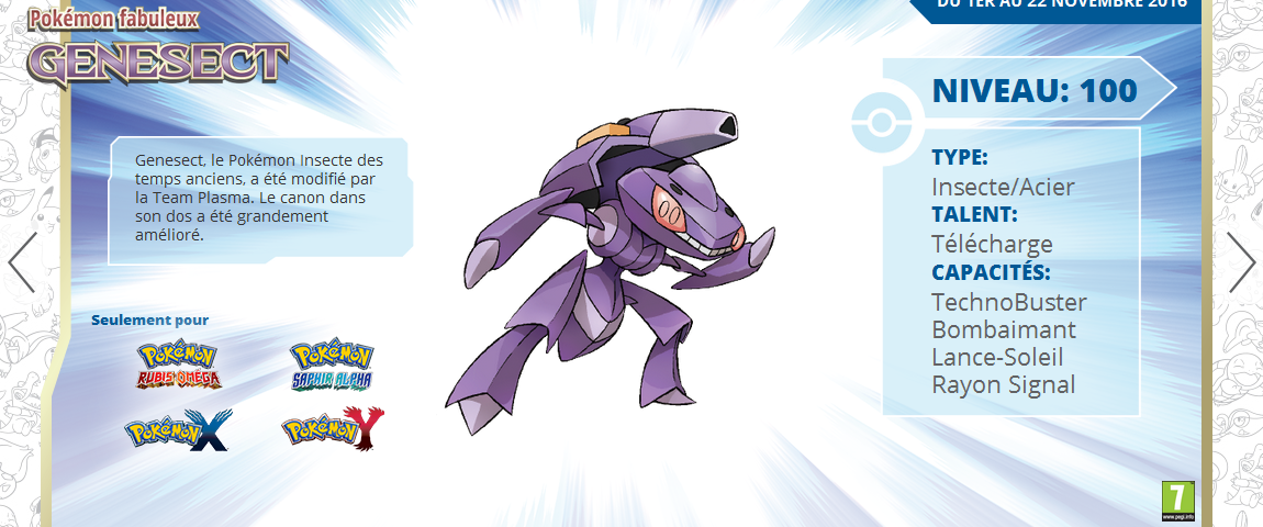 Distribuição de Genesect Começou